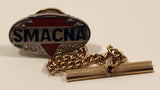 Vintage SMACNA Sheet Metal and Air Conditioning Contractors' National Association Enamel Silver Tone Metal Tie Tack Pin with Chain