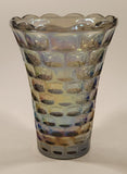 Vintage Federal Glass Yorktown Colonial Smokey Black Iridescent 8" Tall Carnival Glass Vase
