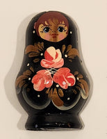 Vintage USSR Soviet Union Russian Matryoshka Hand Painted Wood Doll Fridge Magnet