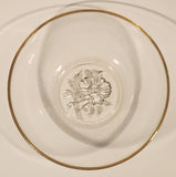 Vintage Gailstyn It's A Dilly 22K Gold Trimmed 10 1/4" Glass Salad Bowl with Embossed Floral Base