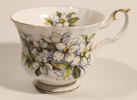 1970s Royal Albert Pacific Dogwood Floral Gold Trim Tea Cup and Saucer Set