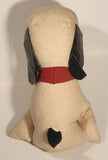 Vintage 1970s Fair Carnival Prize Puppy Dog Red Collar 10 1/2" Stuffed Toy