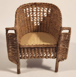 Vintage Wilhelmina Hand Made Wicker Chair Dollhouse Sized Miniature Toy No Cushion