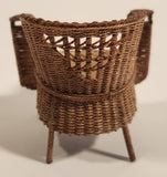 Vintage Wilhelmina Hand Made Wicker Chair Dollhouse Sized Miniature Toy No Cushion
