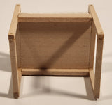 Vintage Wood Dining Table Armed Chair with Seat Cushion and Back Cushion Dollhouse Sized Miniature Toy