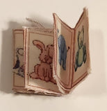 Vintage Animals Pink Bunny Rabbit Fabric Book Dollhouse Sized Miniature Toy