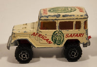 Majorette No. 277 Toyota 4x4 African Safari Cream White 1/53 Scale Die Cast Toy Car Vehicle with Opening Rear Window