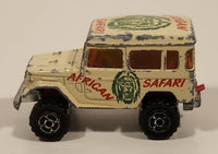 Majorette No. 277 Toyota 4x4 African Safari Cream White 1/53 Scale Die Cast Toy Car Vehicle with Opening Rear Window