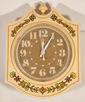 Vintage Sunbeam Flower Themed Plastic Electric Wall Clock Made in USA