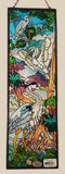 Highly Detailed Joan Baker Designs Blue Heron Birds 5" x 16" Metal Framed Hand Painted Stained Glass Window Suncatcher