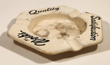 Vintage Mid Century At Wosk's Satisfaction Quality White Porcelain Enamel Ashtray