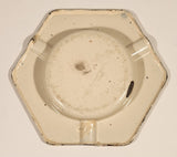 Vintage Mid Century At Wosk's Satisfaction Quality White Porcelain Enamel Ashtray