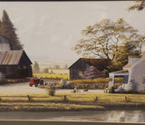 Bill Saunders The Red Tractor Large 32 1/4" x 46" Framed Art Print Painting