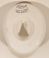 Vintage 1968 Hycroft Medicine Hat Alberta B.O.M.A. Calgary 1968 Welcome American Building Maintenance Co. Cowboy Hat Shaped 22K Gold Trimmed White Ceramic Pottery Ashtray