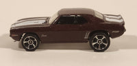 2011 Hot Wheels Street Beasts '69 Camaro Metallic Burgundy Die Cast Toy Muscle Car Vehicle