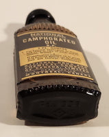 Rare Vintage National Drug And Chemical Company of Canada Limited Montreal Canada Camphorated Oil B. P. 2 Fl. Ounces Brown Amber Glass Bottle Near Full