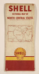 Vintage 1950s Shell Sectional Map Of North Central States