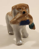 Vintage Japanese Hunting Dog with Mallard Duck 3 3/4" Hand Painted Porcelain Figure