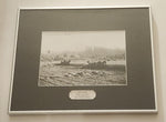 Antique 1905 Matsqui Prairie B.C. "Harvesting" Horse Pullen Baler MSA Museum Society 6 1/2" x 9 1/2" Black and White Photograph in 12 3/4" x 15 3/4" Metal Frame