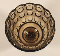 Vintage EO Brody Co M4200 Cleveland Ohio U.S.A. 6" Thumbprint Light Brown Glass Pedestal Compote Candy Dish