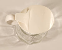Vintage Twinpak Clear Glass Syrup Pouring Bottle with White Plastic Lid