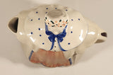 Vintage 1940s Granny Ann USA White and Blue Grandma Tea Pot with Lid