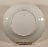 Vintage Japan Yellow Pink Trimmed Roses 10 1/4" Gold Rimmed Dinner Plate