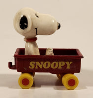 Vintage Aviva United Features Syndicate Snoopy in Red Wagon Red Die Cast Toy Car Vehicle Made in Hong Kong
