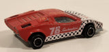 Vintage Majorette No. 237 Lamborghini Countach #78 Racing Team Red White Black Checkered 1/56 Scale Die Cast Toy Car Vehicle
