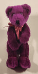 Purple Teddy Bear with Red Bow 8" Stuffed Beanie Plush Toy