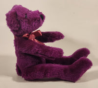 Purple Teddy Bear with Red Bow 8" Stuffed Beanie Plush Toy