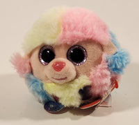 2020 Ty TyPuff Beanie Babies Rainbow Poodle Dog 3 1/4" Stuffed Plush Toy with Paper Tag