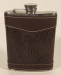 Brown Leather Wrapped Stainless Steel 7 Oz Flask