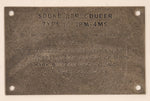 Antique 1947 Bureau of Ships U.S. Navy Masco Mark Simpson Manufacturing Corporation Sound Reproducer Type IC / RPM-4MS Portable PA Set Metal Nameplate Tag