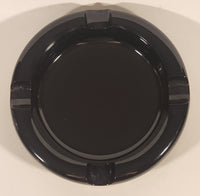 Vintage Mid Century Heavy Dark Amber Brown 7 3/4" Glass Ashtray