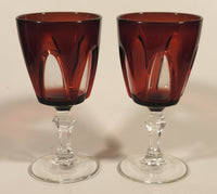 Vintage Cristal D'arques Durand Gothic Ruby Red Wine Sherry Glasses Set of 2
