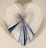 Rare Robert Held Signed Red Poppy Flowers Themed Heart Shaped Art Glass Paperweight