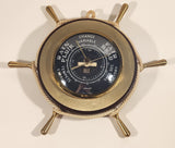 Vintage Adorna Captain's Ship's Wheel Brass Knobbed Wood Cased Barometer with Rope Hanger Made in France