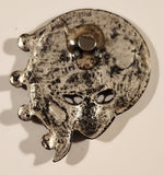 Mardi Gras Carnival Masquerade Mask Rhinestone Enamel 1 7/8" x 2" Pewter Metal Fridge Magnet