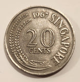1967 Singapore 20 Cents Copper-Nickel Metal Coin