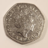 2019 UK Great Britain Royal Shield of Arms Fifty Pence Copper-Nickel Metal Coin