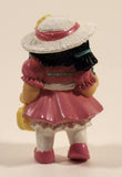 Vintage 1984 OAA Cabbage Patch Kids Girl in Pink Dress with Flowers and Watering Can 2 3/8" PVC Toy Figure