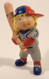 Vintage 1984 OAA Cabbage Patch Kids Baseball Player #3 Grey Team 2 1/2" PVC Toy Figure