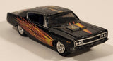 1998 Playing Mantis Johnny Lightning Street Freaks 1970 AMC Rebel Machine Black with Flames Die Cast Toy Car Vehicle with Opening Hood