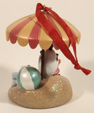2014 Disney Frozen Olaf Chillin' In The Sunshine On The Beach Drinking Under An Umbrella 5/8" Resin Hanging Figure