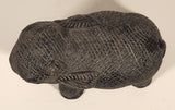 Black Clay Elephant 5" Long Pottery Figurine Ornament