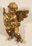 Silvestri Gold Glitter Cherub Angel 5 3/4" Resin Christmas Tree Ornament
