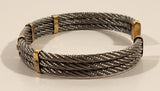 Gold and Silver Tone 3 Steel Cable Bracelet
