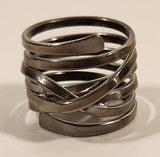 Chunky Spiral Sterling Silver Look Stainless Steel Ring