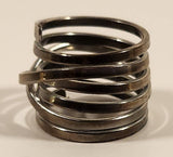 Chunky Spiral Sterling Silver Look Stainless Steel Ring